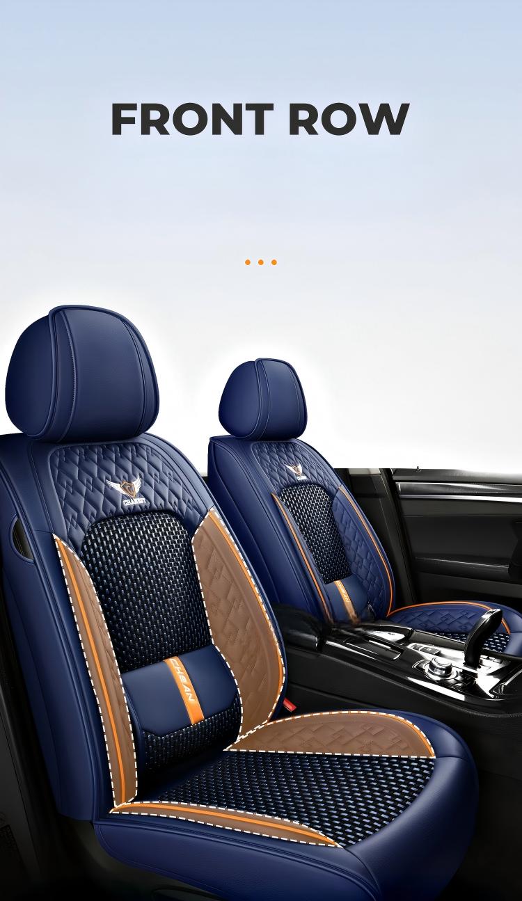 Universal PU Leather Car Seat Covers - Front 2 or Full 5 Seat Set, Waterproof Easy Install Car Seat Protectors, Custom Fit for Most Cars ,Black