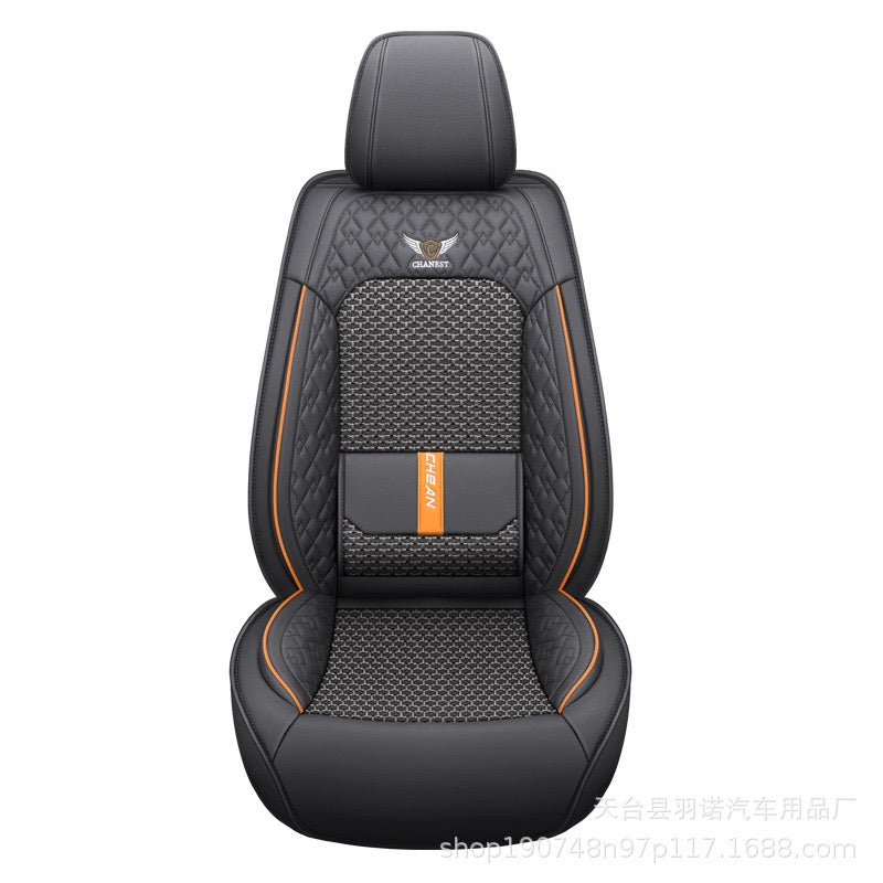 Universal PU Leather Car Seat Covers - Front 2 or Full 5 Seat Set, Waterproof Easy Install Car Seat Protectors, Custom Fit for Most Cars ,Grey