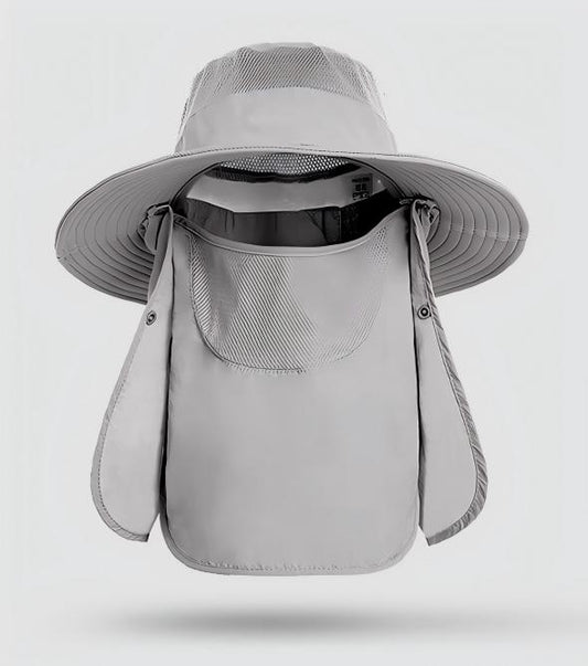 Home Prefer Outdoor UPF50+ Mesh Sun Hat Wide Brim Fishing Hat with Neck Flap Sun Hat for Men Women,Dove