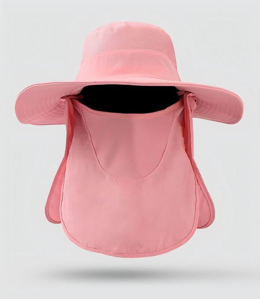 Home Prefer Outdoor UPF50+ Mesh Sun Hat Wide Brim Fishing Hat with Neck Flap Sun Hat for Men Women,Pink