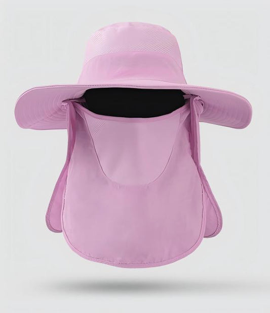 Home Prefer Outdoor UPF50+ Mesh Sun Hat Wide Brim Fishing Hat with Neck Flap Sun Hat for Men Women,Purple