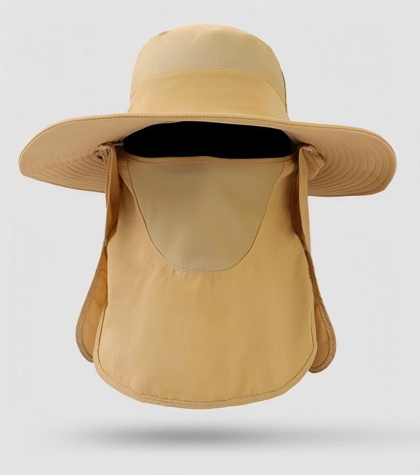 Home Prefer Outdoor UPF50+ Mesh Sun Hat Wide Brim Fishing Hat with Neck Flap Sun Hat for Men Women,Sand