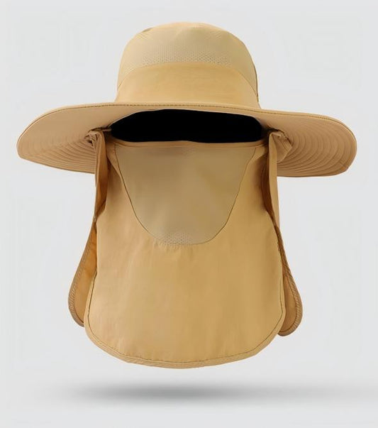 Home Prefer Outdoor UPF50+ Mesh Sun Hat Wide Brim Fishing Hat with Neck Flap Sun Hat for Men Women,Sand