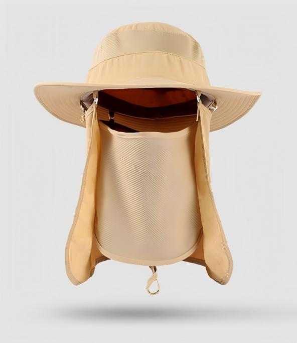 Home Prefer Outdoor UPF50+ Mesh Sun Hat Wide Brim Fishing Hat with Neck Flap,Mesh veil Sun Hat for Men Women,Sand