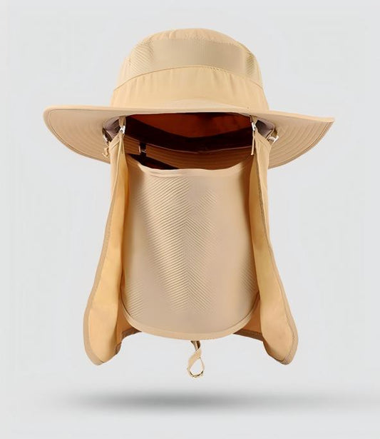 Home Prefer Outdoor UPF50+ Mesh Sun Hat Wide Brim Fishing Hat with Neck Flap,Mesh veil Sun Hat for Men Women,Sand