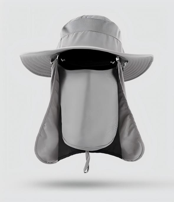 Home Prefer Outdoor UPF50+ Mesh Sun Hat Wide Brim Fishing Hat with Neck Flap,Mesh veil Sun Hat for Men Women,Dove