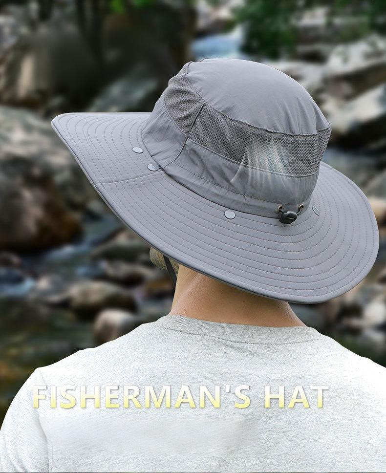 Home Prefer Outdoor UPF50+ Mesh Sun Hat Wide Brim Fishing Hat with Neck Flap Sun Hat for Men Women,Sky Blue