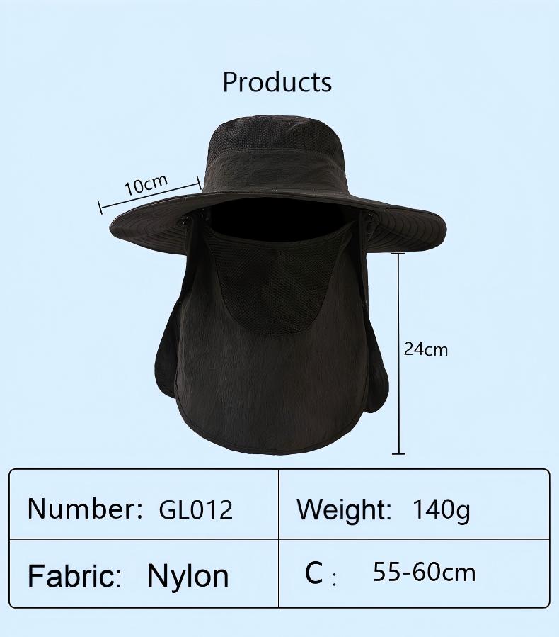 Home Prefer Outdoor UPF50+ Mesh Sun Hat Wide Brim Fishing Hat with Neck Flap Sun Hat for Men Women,Sky Blue