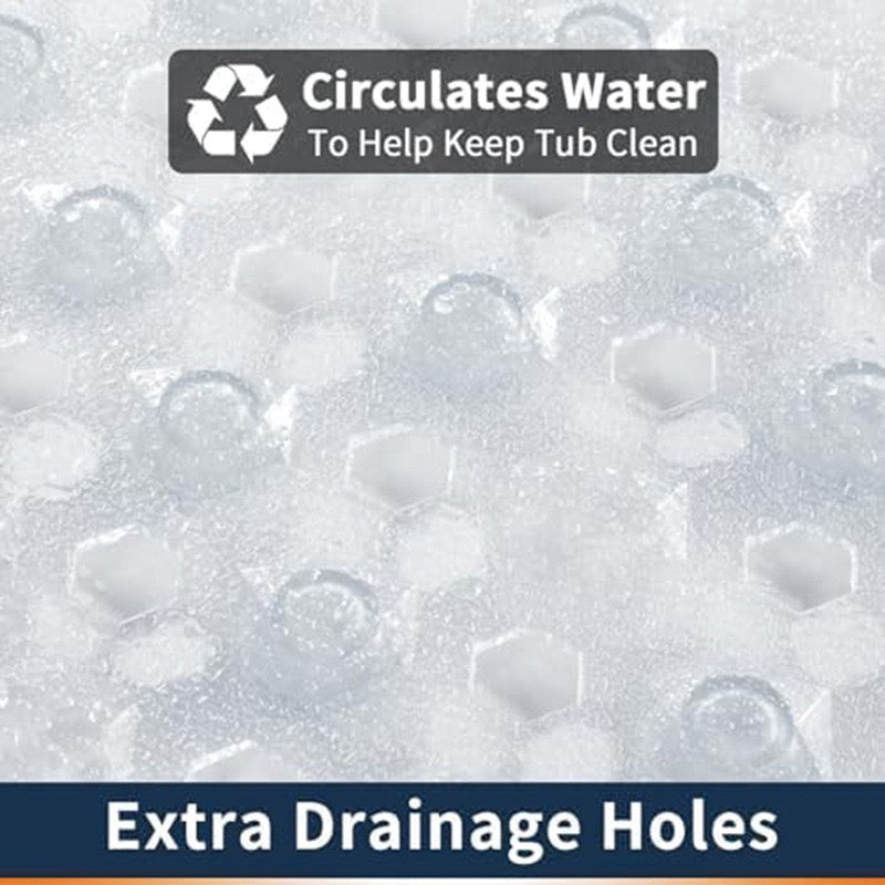 Bath Tub Shower Mat, Machine Washable Floor Liner Mats, Suction Cups and Drain Holes to Keep Tubs Clean, Soft on Feet, Bathroom Essentials,Clear
