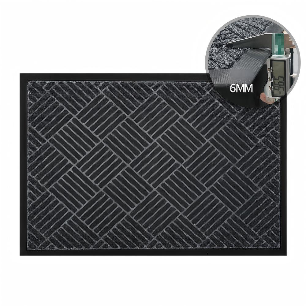 100% Waterproof All-Season Doormat, Natural Rubber, Stain and Fade Resistant, Low Profile Indoor Outdoor Door Mats, Easy Clean Patio Mat,Diamond Brown