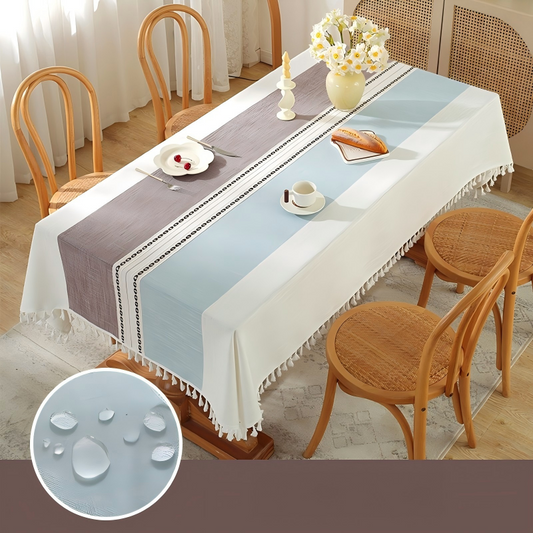 Tablecloths, Waterproof Table Cloth, Linens Wrinkle Free Anti-Fading, Rustic Table Cover Decoration for Kitchen Dinning Christmas,Blue&Purple
