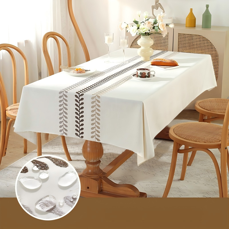 Tablecloths, Waterproof Table Cloth, Linens Wrinkle Free Anti-Fading, Rustic Table Cover Decoration for Kitchen Dinning Christmas,Leaf