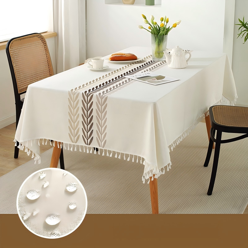 Tablecloths, Waterproof Table Cloth, Linens Wrinkle Free Anti-Fading, Rustic Table Cover Decoration for Kitchen Dinning Christmas,Leaf