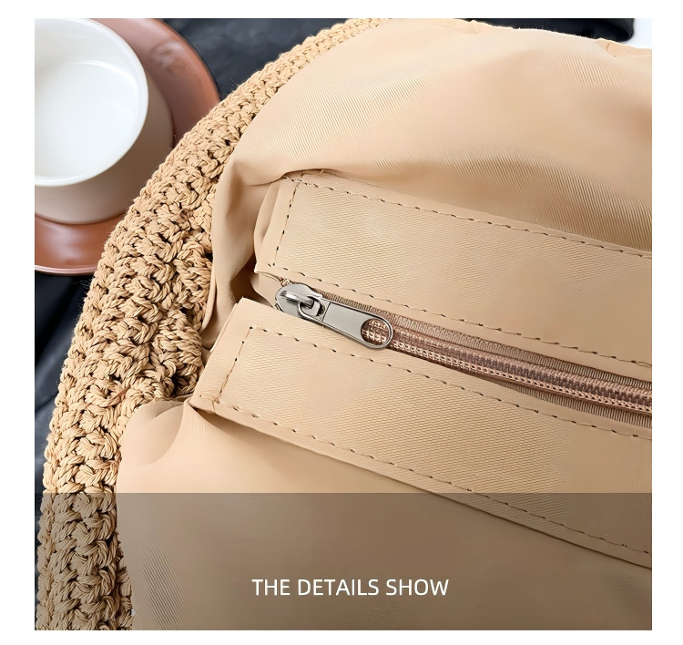 The Hobo Bag - Hand Crochet Large Women's Purse for Everyday & Travel - Durable Handbag & Tote With Zipper Pocket,Khaki