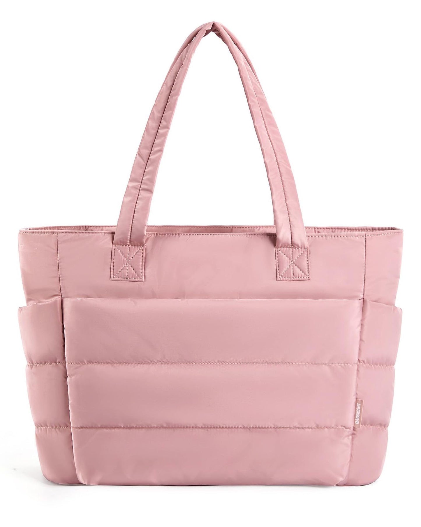 Tote Bag for Women, Lightweight Puffy Tote Bag with Compartments Shoulder Bag Handbag for Travel, Work, Gym | Lightweight, Puffy, Quilted,Pink