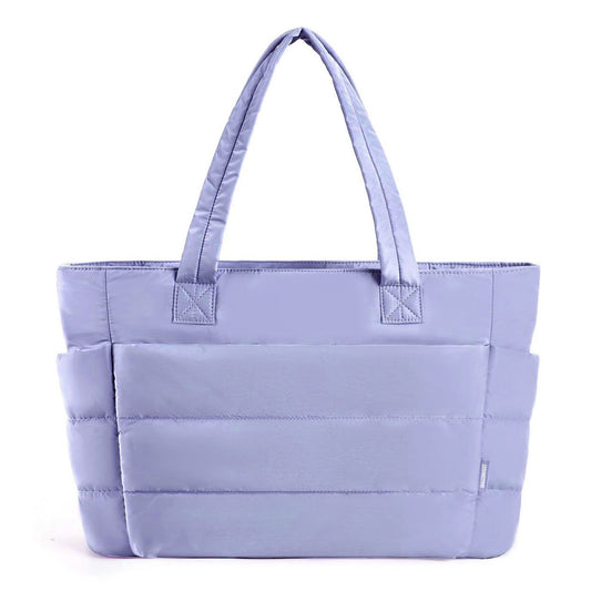 Tote Bag for Women, Lightweight Puffy Tote Bag with Compartments Shoulder Bag Handbag for Travel, Work, Gym | Lightweight, Puffy, Quilted,Lavender