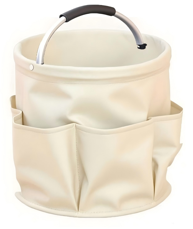 Collapsible Basket with Handles: Portable Picnic, Beach, Garden Harvest,Market Shopping Basket, Home Storage, Bathroom Organizer,Beige