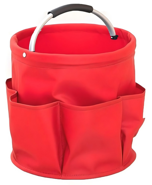 Collapsible Basket with Handles: Portable Picnic, Beach, Garden Harvest,Market Shopping Basket, Home Storage, Bathroom Organizer,Red