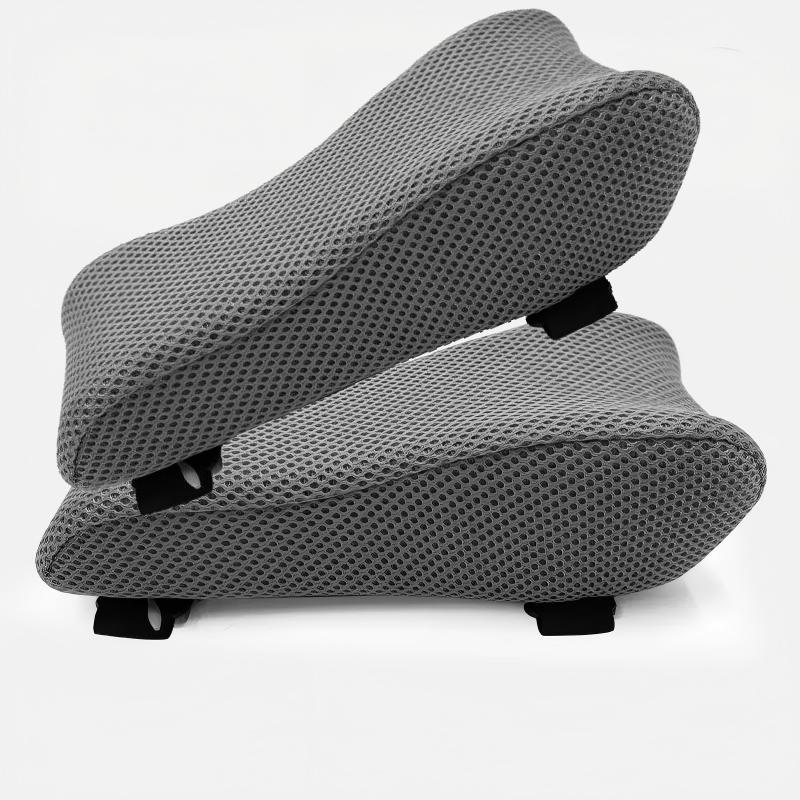Ergonomic Armrest Pads- Office Chair Arm Rest Cover Pillow - Elbow Support Cushion for Computer, Gaming and Desk Chairs (Set of 2, Grey Mesh Cover)