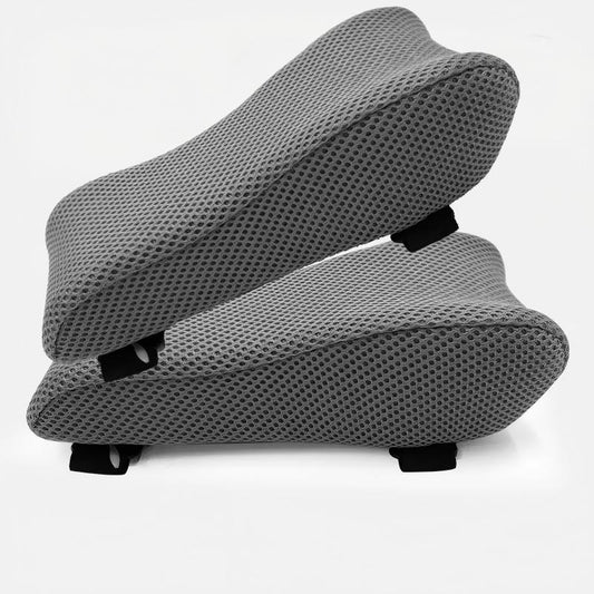Ergonomic Armrest Pads- Office Chair Arm Rest Cover Pillow - Elbow Support Cushion for Computer, Gaming and Desk Chairs (Set of 2, Grey Mesh Cover)