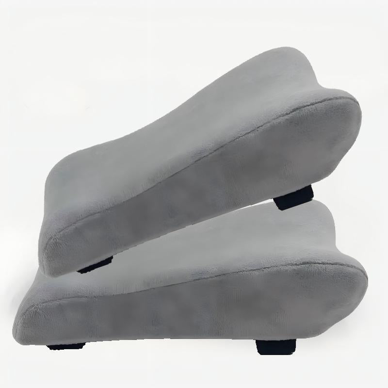 Ergonomic Armrest Pads- Office Chair Arm Rest Cover Pillow - Elbow Support Cushion for Computer, Gaming and Desk Chairs (Set of 2, Grey Suede Cover)