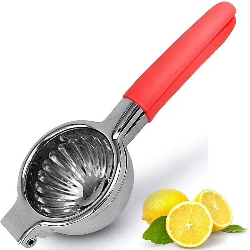Lemon Squeezer Stainless Steel, Large Bowl Manual Citrus Press Juicer Squeezer Hand Lemon Lime Squeezer Tool ,Red