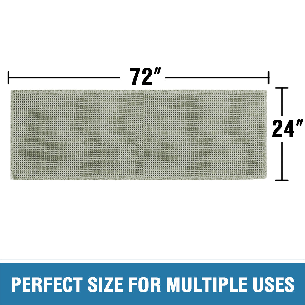 Waffle Bath Mat, Super Absorbent Non Slip Bath Mats for Bathroom Floor, Machine Washable Bathroom Rugs with Tassels,Ultra Soft,Sage