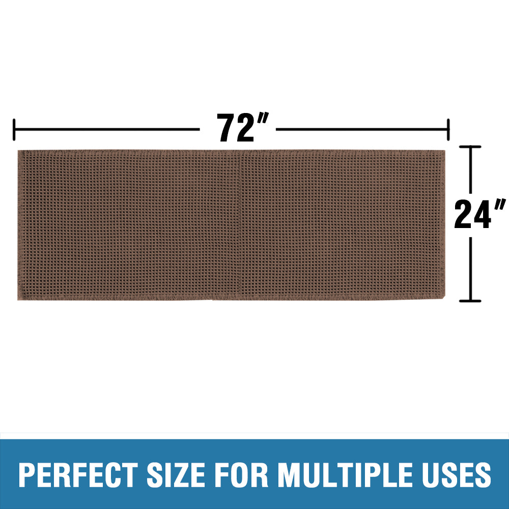 Waffle Bath Mat, Super Absorbent Non Slip Bath Mats for Bathroom Floor, Machine Washable Bathroom Rugs with Tassels,Ultra Soft,Coffee