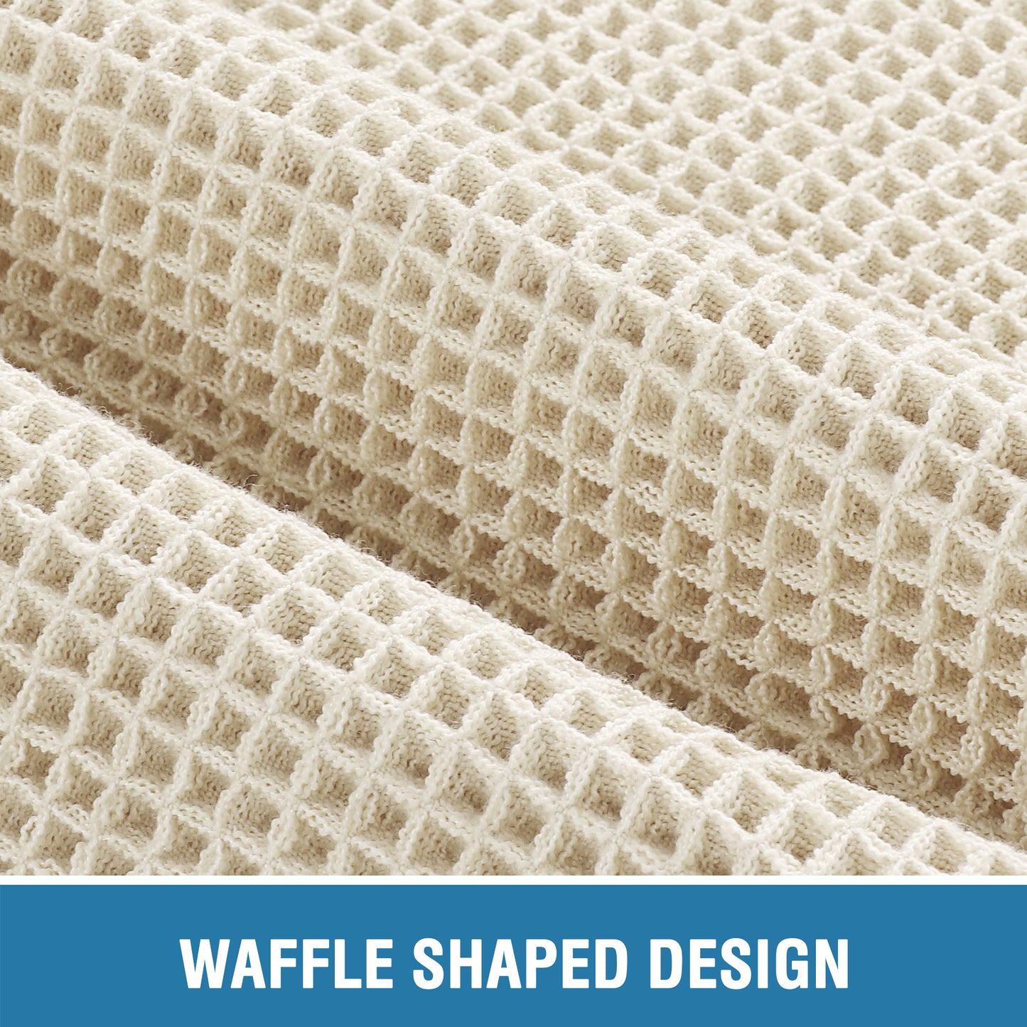 Waffle Bath Mat, Super Absorbent Non Slip Bath Mats for Bathroom Floor, Machine Washable Bathroom Rugs with Tassels,Ultra Soft,Beige