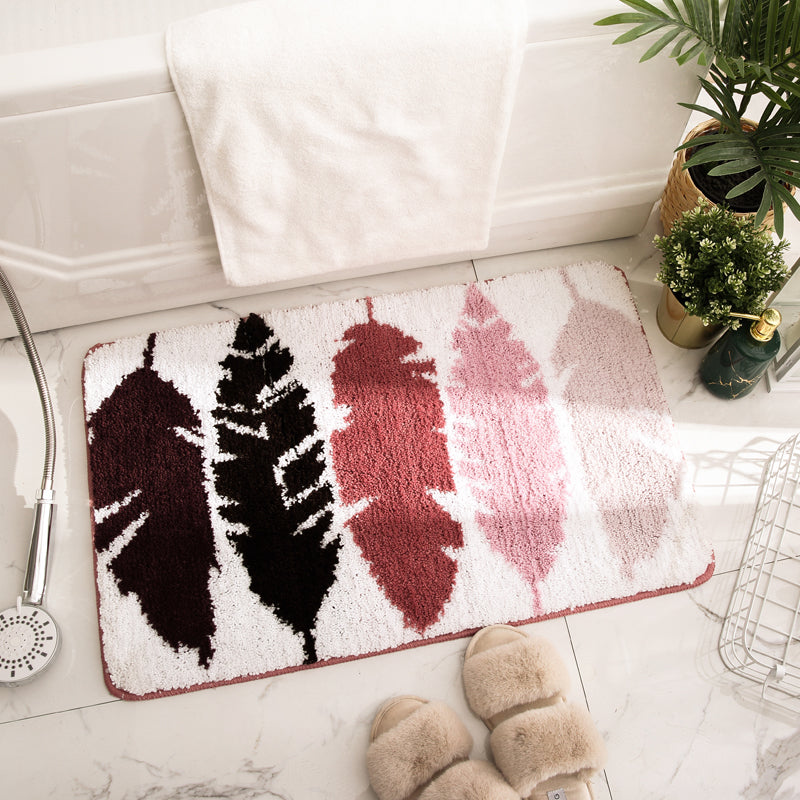 Bathroom Mats Non-Slip Rug Soft Bathroom Floor Mat for Entrance Green Bath Rug,Red