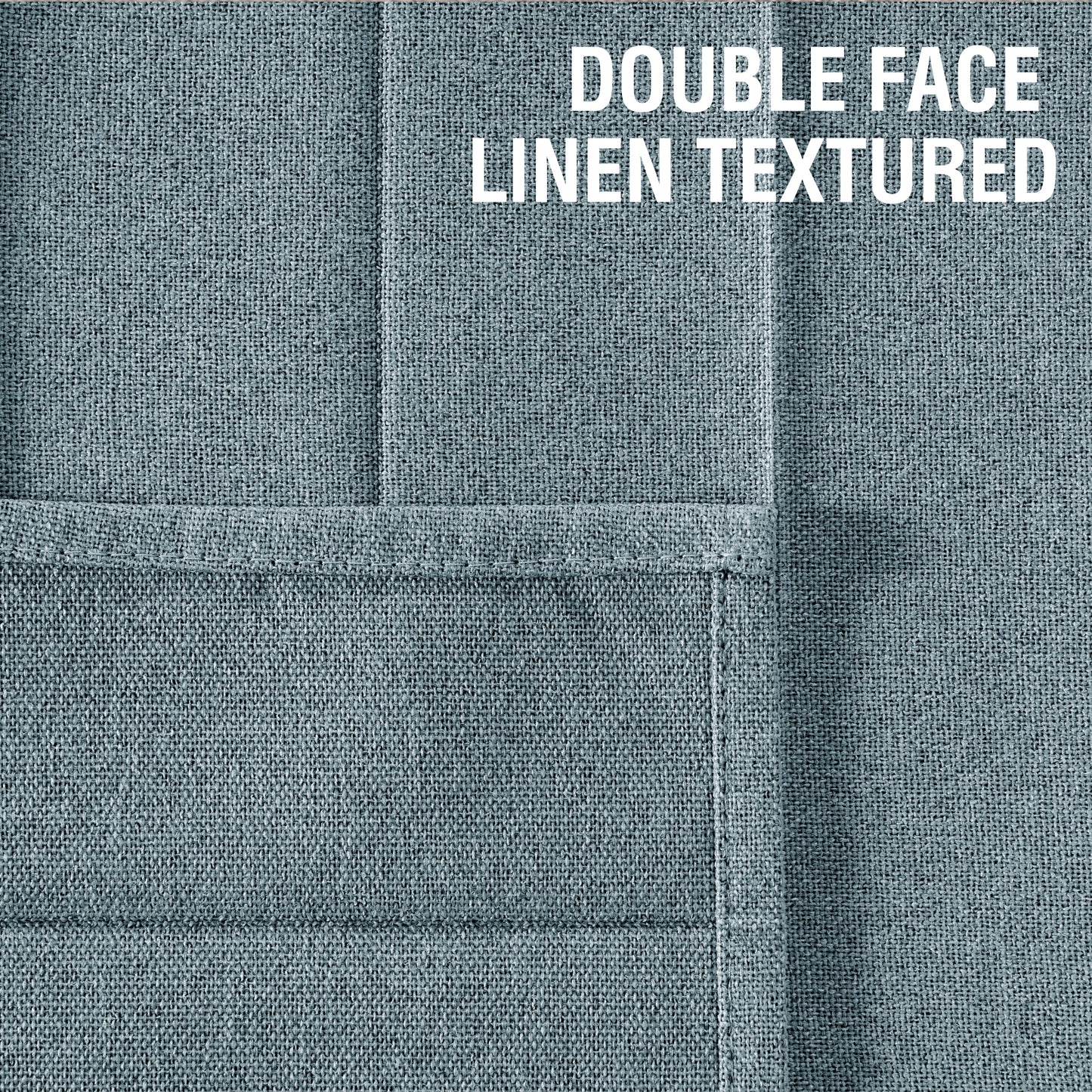 Double-sided Linen ,High shading,2 Panel Rod Pocket Semi Sheer Neutral Country Rustic Farmhouse Organ Curtain Bedroom,Smoke Blue