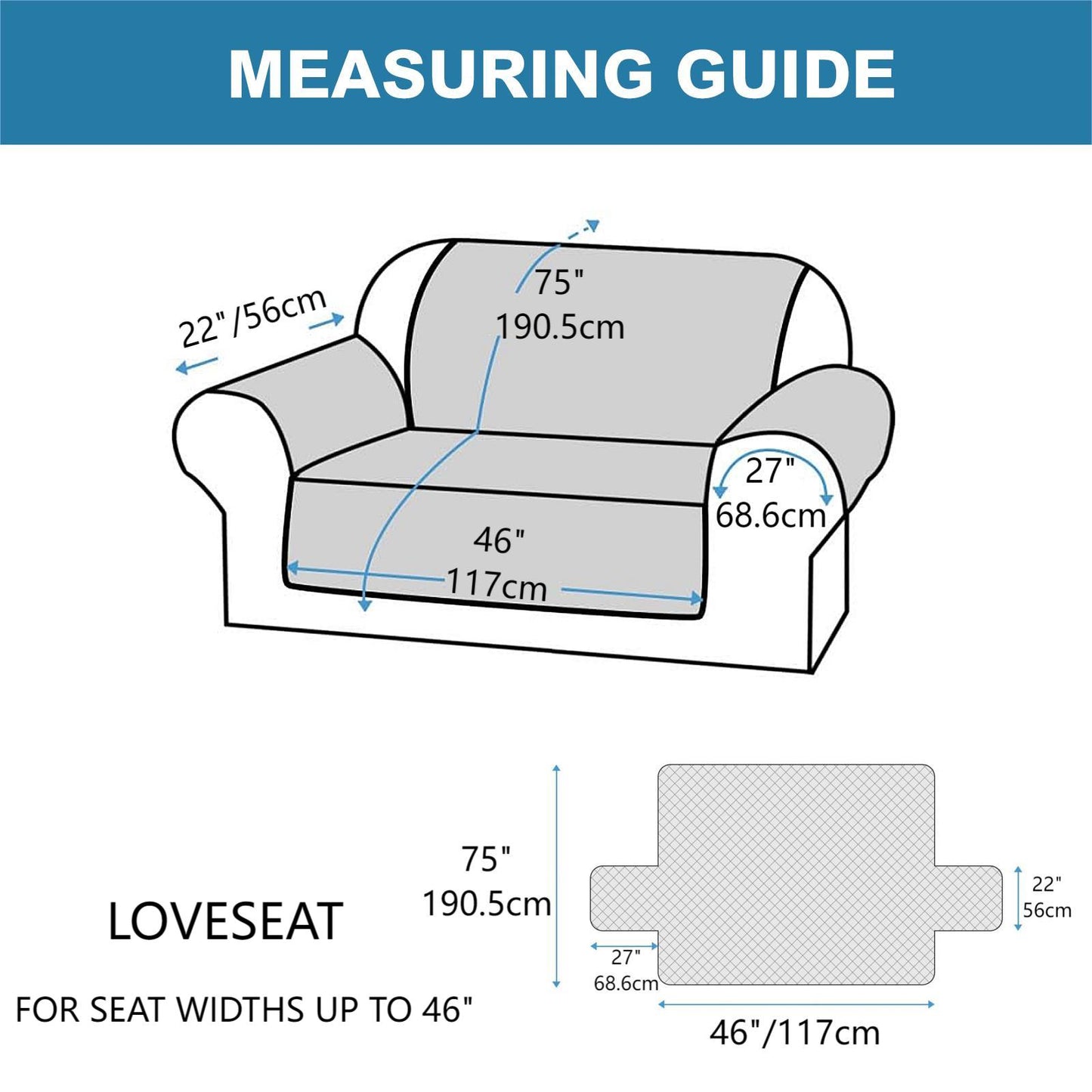 Sofa Slipcover Waterproof Couch Cover Non-Slip Sofa Cover for 1/2/3 Cushion Couch Seamless Whole Piece Fabric Furniture Protector for Pets Kids Children Dog Cat,Grey