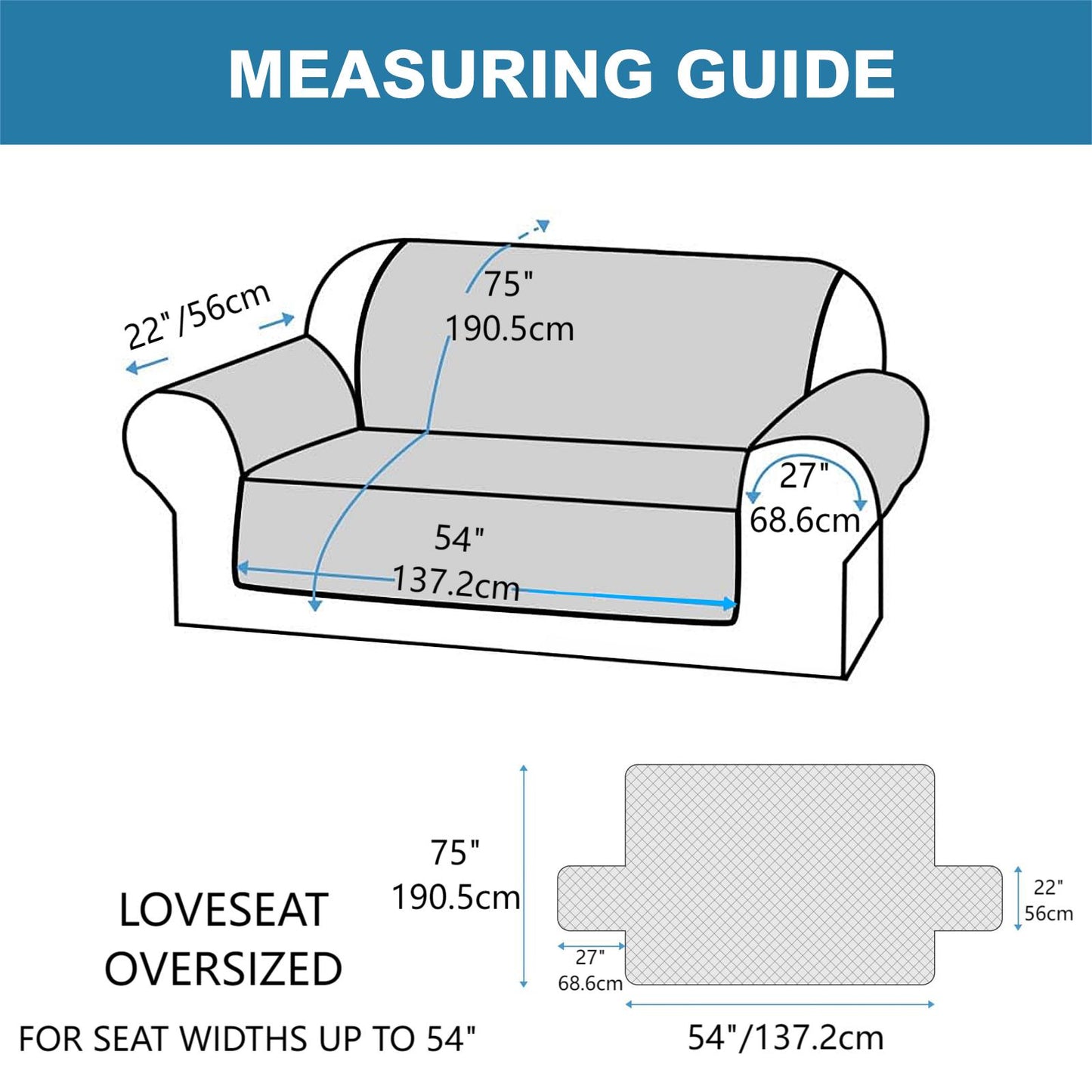Sofa Slipcover Waterproof Couch Cover Non-Slip Sofa Cover for 1/2/3 Cushion Couch Seamless Whole Piece Fabric Furniture Protector for Pets Kids Children Dog Cat,Grey