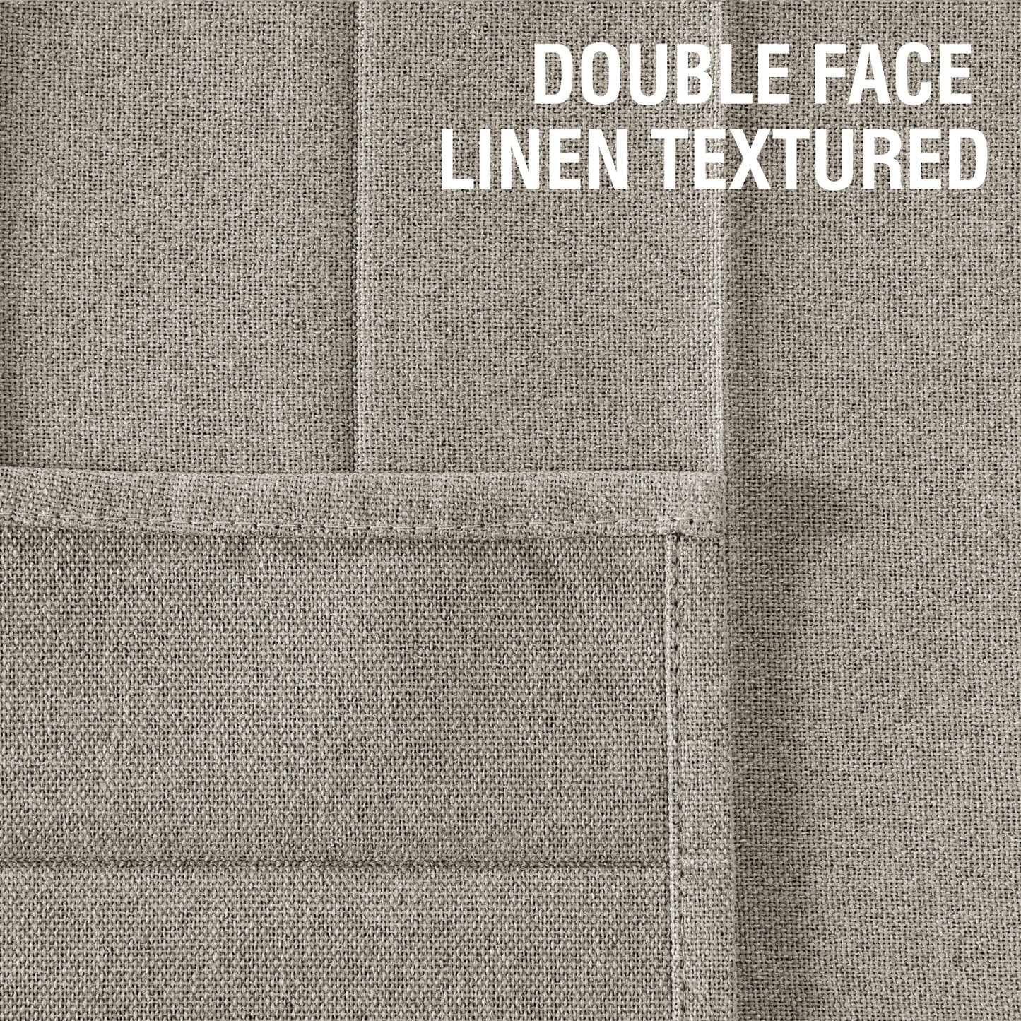 Double-sided Linen ,High shading,2 Panel Rod Pocket Semi Sheer Neutral Country Rustic Farmhouse Organ Curtain Bedroom,Taupe