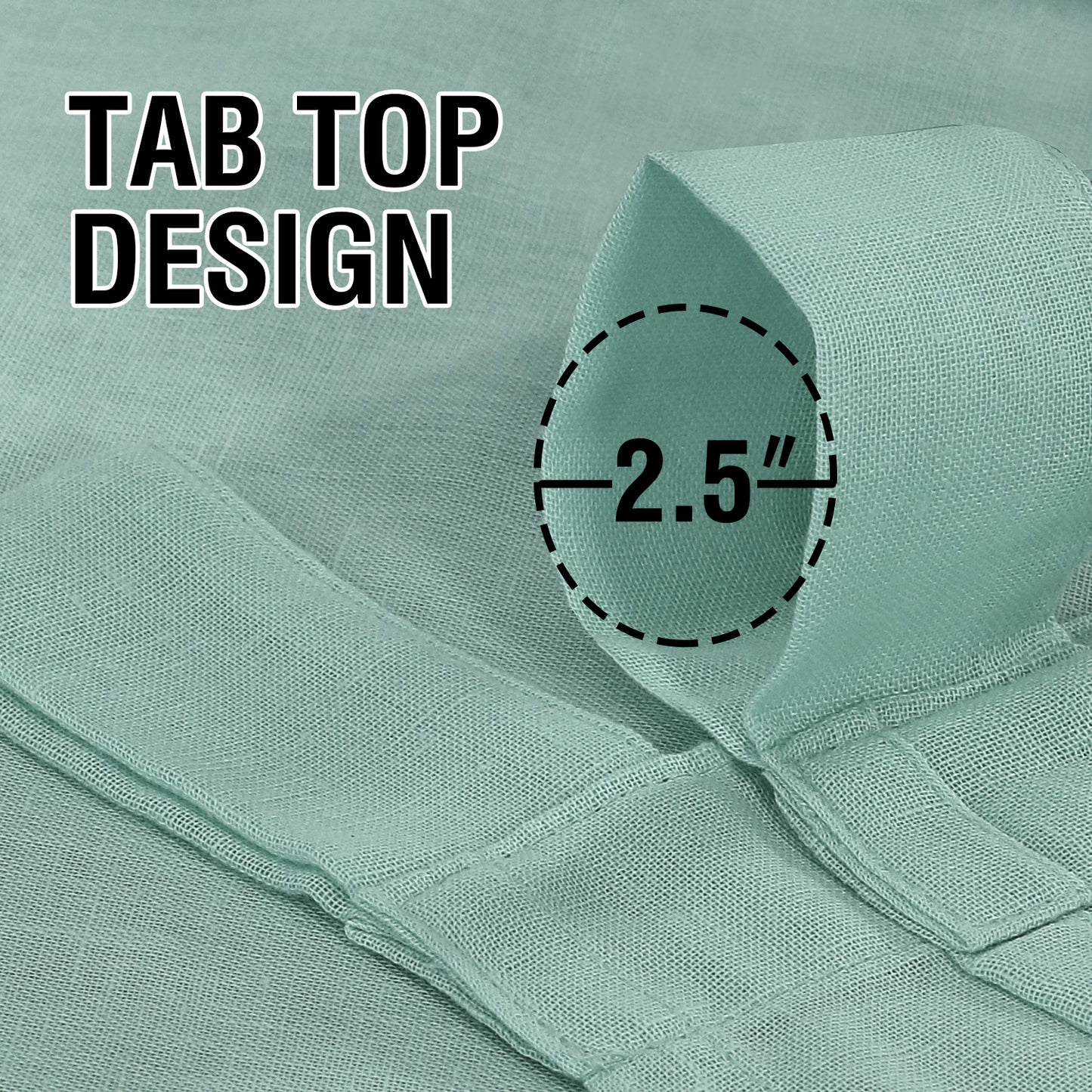 Natural Linen Sheer Curtains 2 Panels, Tab Top Semitransparent Semi-Sheer Soft Comfort Privacy Drapes,Sage