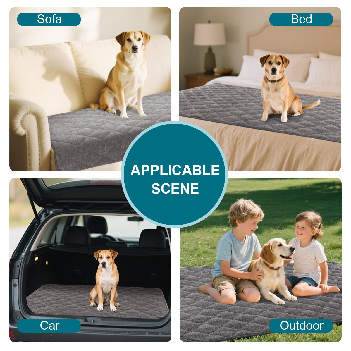 Couch Cover Chenille Pet Fuzzy Sofa Covers for Cushion Couch Anti Slip Washable with Strap Soft Couch Protector Cover for Dogs Cats Kids,Grey