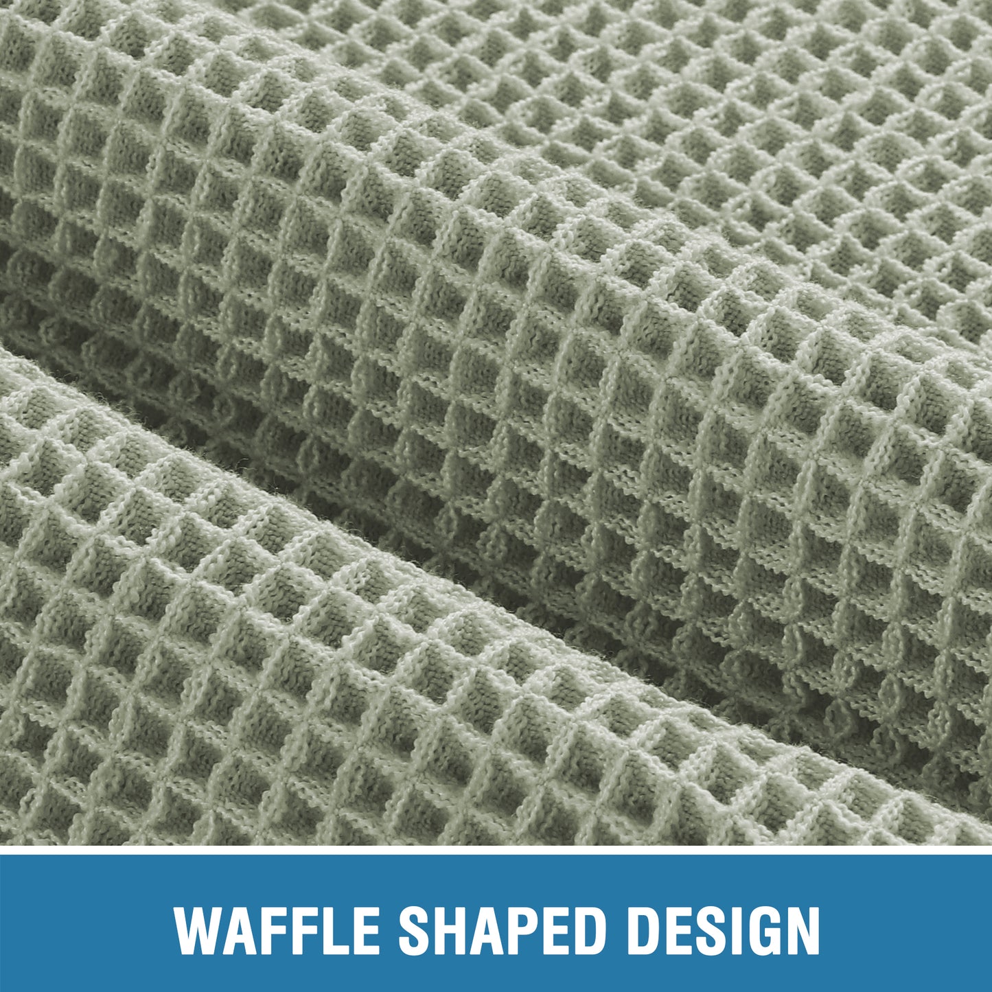 Waffle Bath Mat, Super Absorbent Non Slip Bath Mats for Bathroom Floor, Machine Washable Bathroom Rugs with Tassels,Ultra Soft,Sage