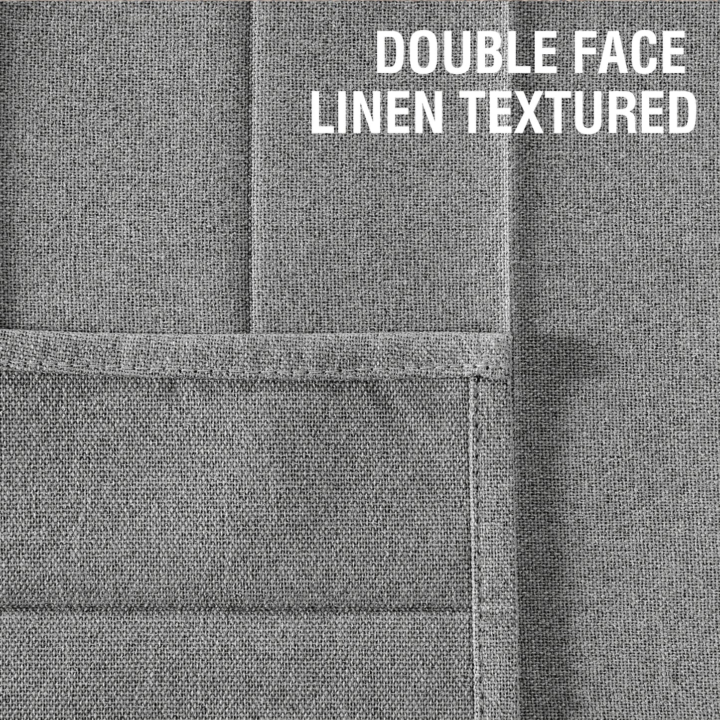 Double-sided Linen ,High shading,2 Panel Rod Pocket Semi Sheer Neutral Country Rustic Farmhouse Organ Curtain Bedroom,Grey