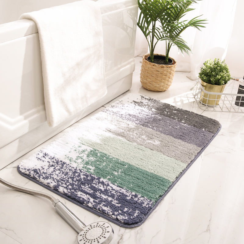 Bathroom Mats Non-Slip Rug Soft Bathroom Floor Mat for Entrance Green Bath Rug,Colorful
