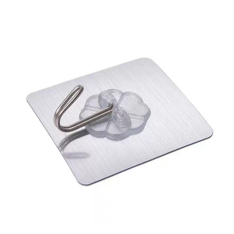 Hanging Heavy Duty Hooks Self Adhesive Towel Coat Hooks Waterproof Transparent Hook for Bathroom Shower Kitchen Keys Improvement Utility Hook,Flower