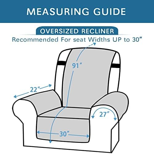 100% Waterproof ,Non-Slip Reclining Cover for Recliner Chair Washable Chair Cover Furniture Protector with Elastic Straps for pet ,kid ,Brown