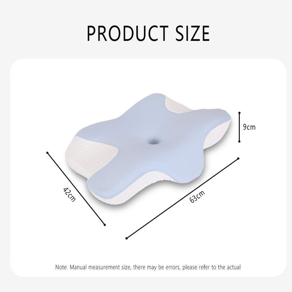 Cervical Pillow for Neck and Shoulder,Contour Memory Foam Pillow,Ergonomic Neck Support Pillow for Side Back Stomach Sleepers with Pillowcase,Black