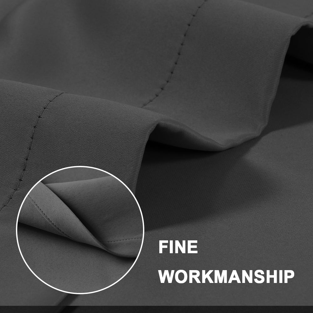 2x Blackout Door Curtain - Privacy Thermal Insulated Door Window Curtains for Patio French Door Front Door Sidelight Curtain Tie up Shade, Dark Grey