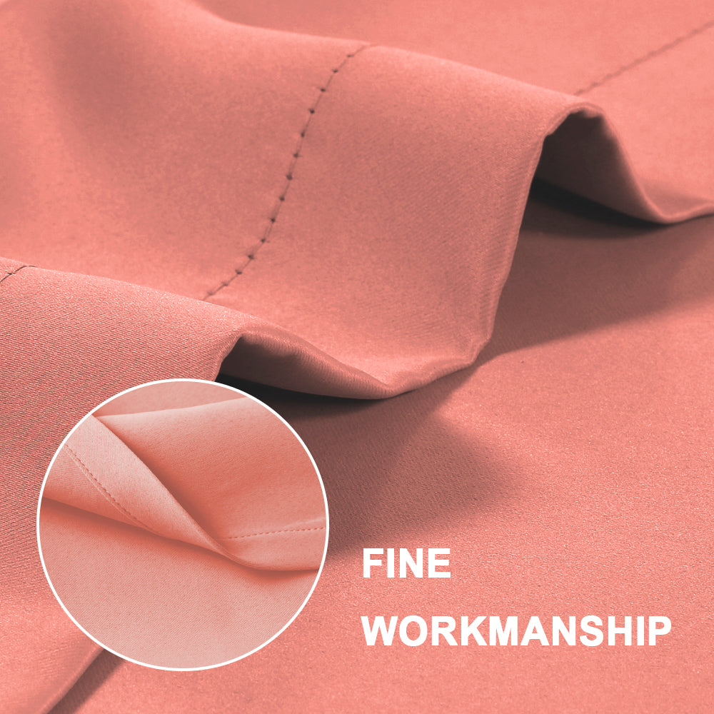 2x Blackout Door Curtain - Privacy Thermal Insulated Door Window Curtains for Patio French Door Front Door Sidelight Curtain Tie up Shade, Coral