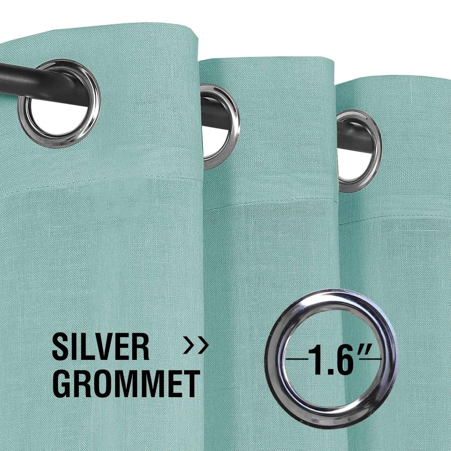 Natural Linen Sheer Curtains 2 Panels, Grommet Semitransparent Semi-Sheer Soft Comfort Privacy Drapes,Sage