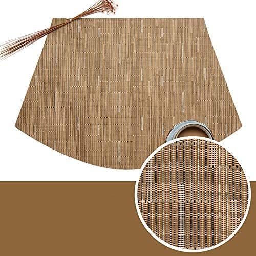 Round Table Placemats Set Wedge Shaped Place Mat with Centerpiece Round Mat Heat Resistant Table Mats Washable, Tan
