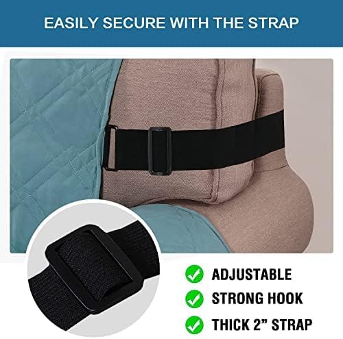 100% Waterproof ,Non-Slip Reclining Cover for Recliner Chair Washable Chair Cover Furniture Protector with Elastic Straps for pet ,kid ,Smoke Blue