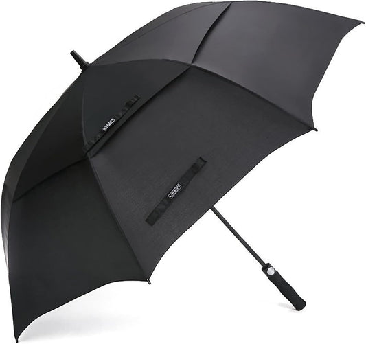 52 Inch Automatic Open Golf Umbrella Oversize Extra Large Double Canopy Vented Windproof Waterproof Stick Umbrellas
