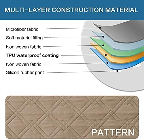 100% Waterproof ,Non-Slip Reclining Cover for Recliner Chair Washable Chair Cover Furniture Protector with Elastic Straps for pet ,kid ,Taupe