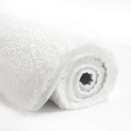 Bath Rug for Bathroom Non Slip Bathroom Mat Water Absorbent Soft Microfiber Shaggy Bathroom Rug Machine Washable Bath Mat,White